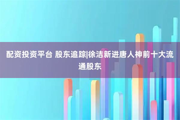 配资投资平台 股东追踪|徐洁新进唐人神前十大流通股东