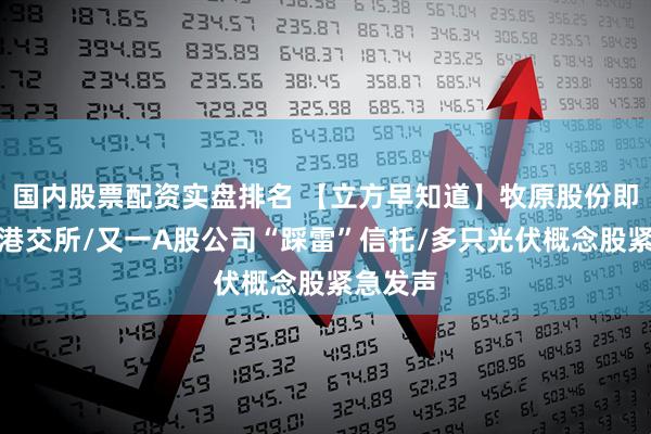 国内股票配资实盘排名 【立方早知道】牧原股份即将登陆港交所/又一A股公司“踩雷”信托/多只光伏概念股紧急发声