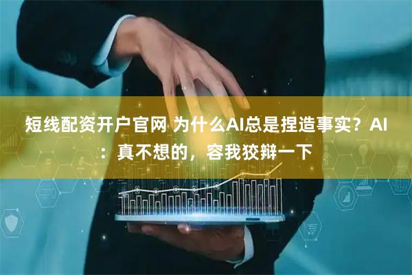 短线配资开户官网 为什么AI总是捏造事实？AI：真不想的，容我狡辩一下